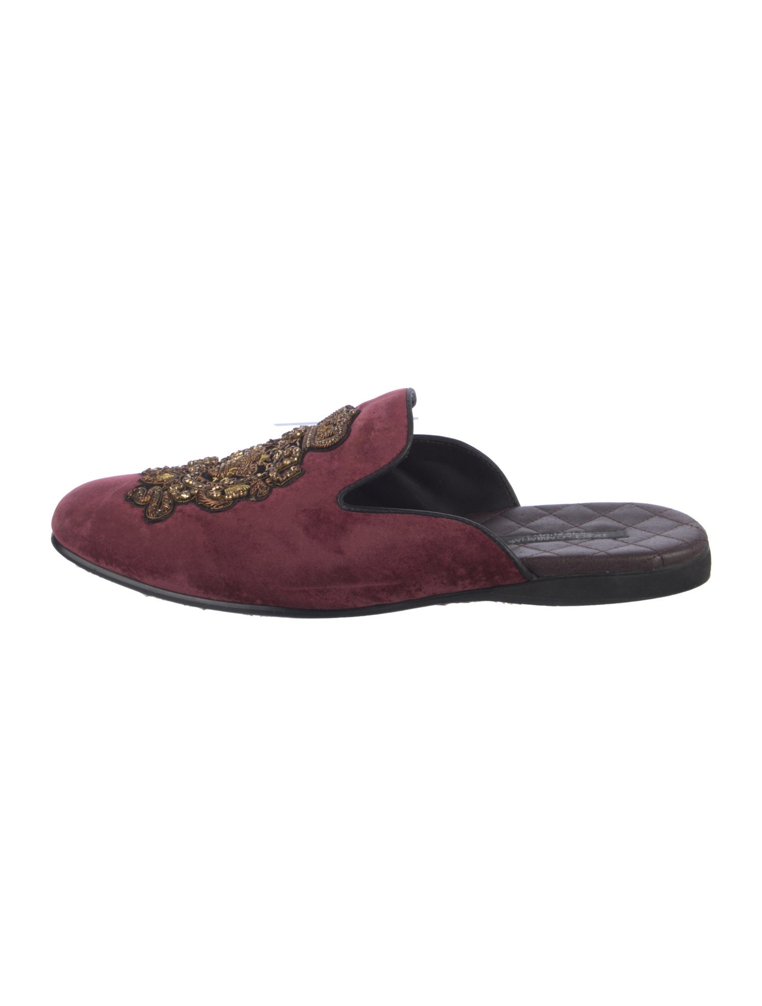 Dolce & Gabbana Bee Accent Velvet Slippers