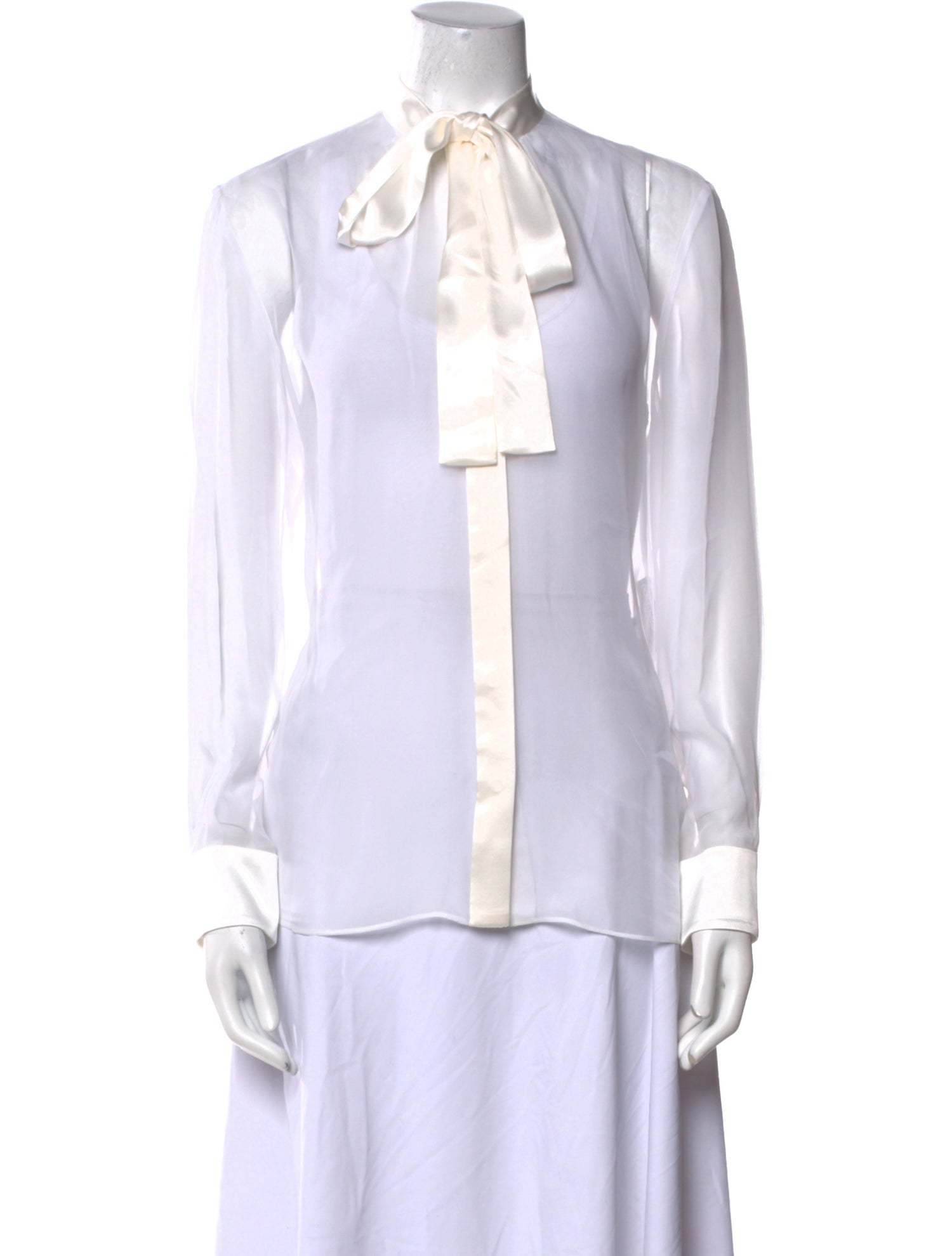 Dolce & Gabbana Silk Mock Neck Blouse