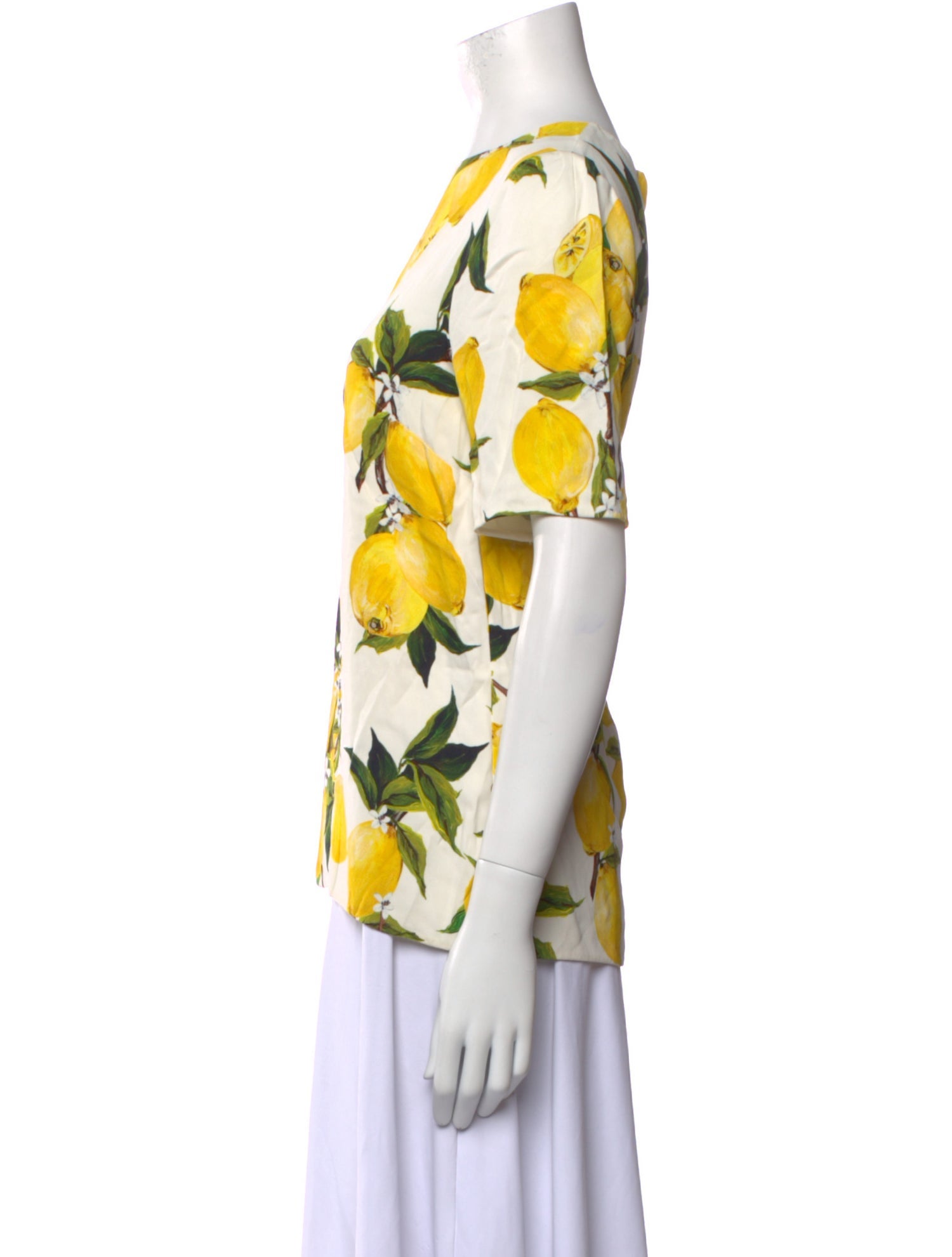 Dolce & Gabbana Floral Print Bateau Neckline Blouse