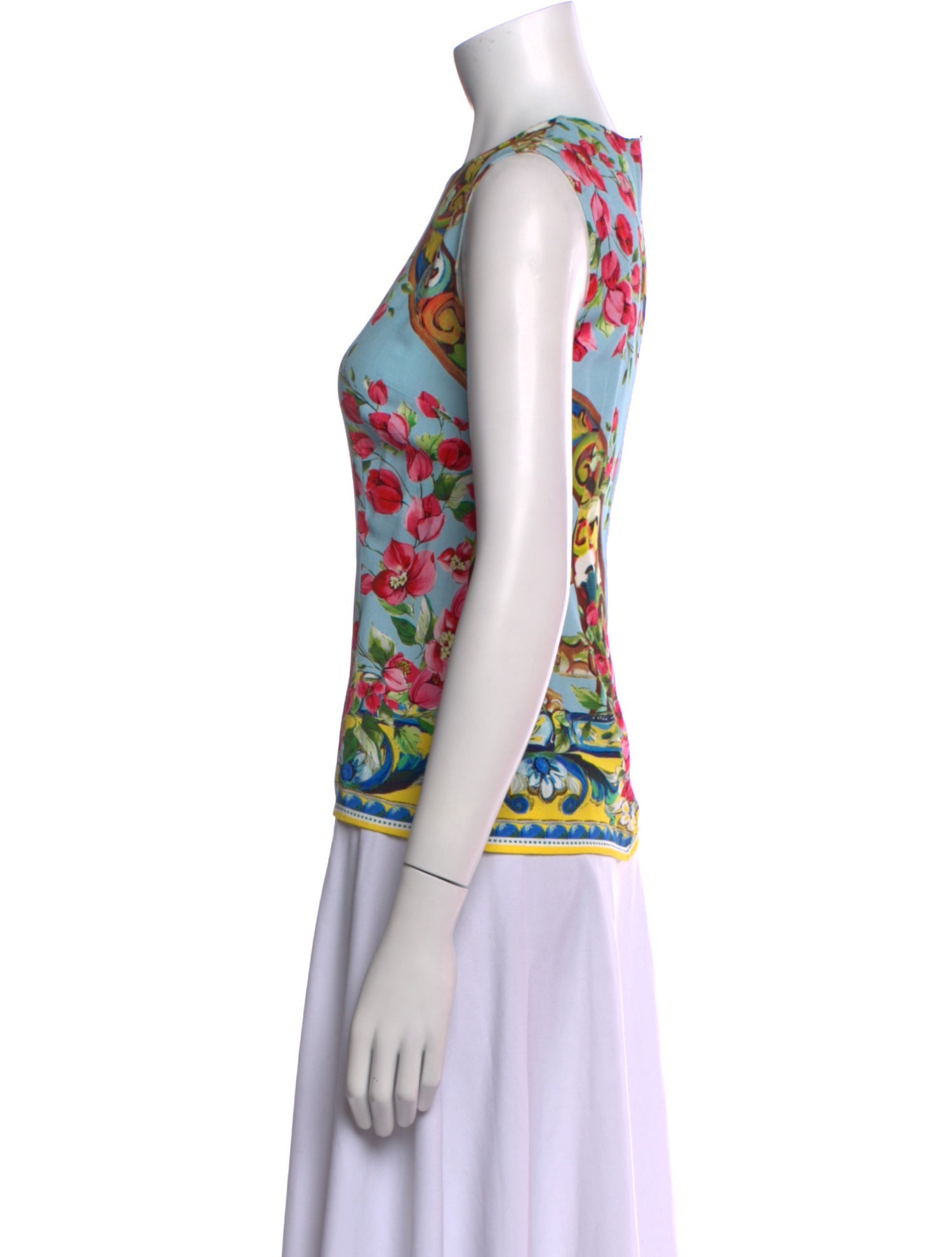 Dolce & Gabbana Floral Print Crew Neck Top