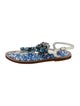 Dolce & Gabbana Leather Floral Print Slingback Sandals