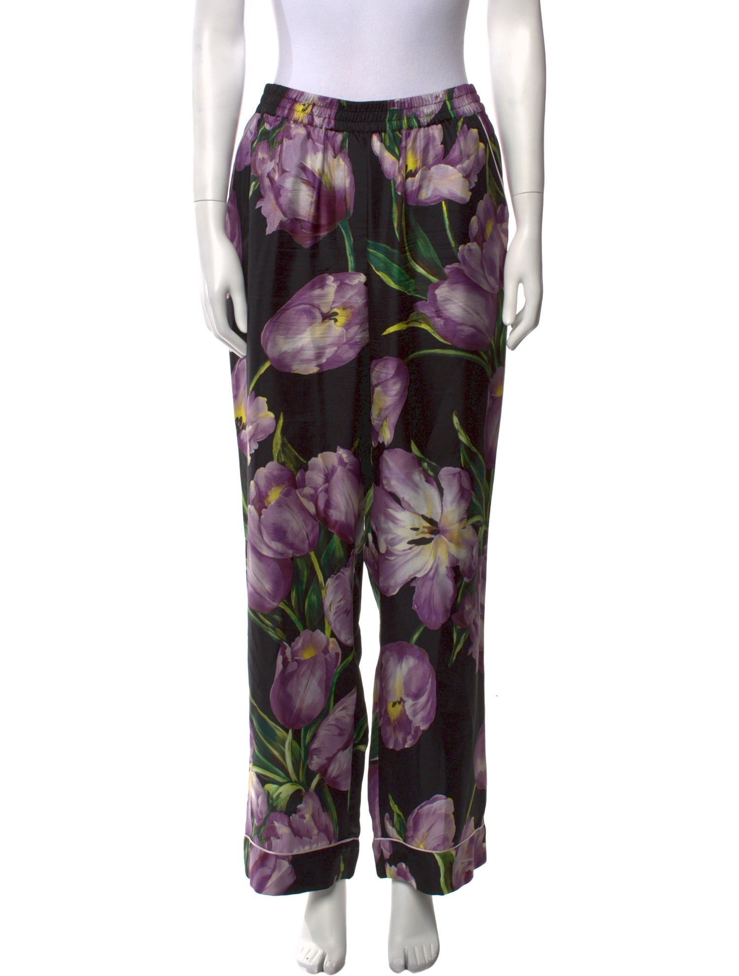 Dolce & Gabbana Silk Wide Leg Pants