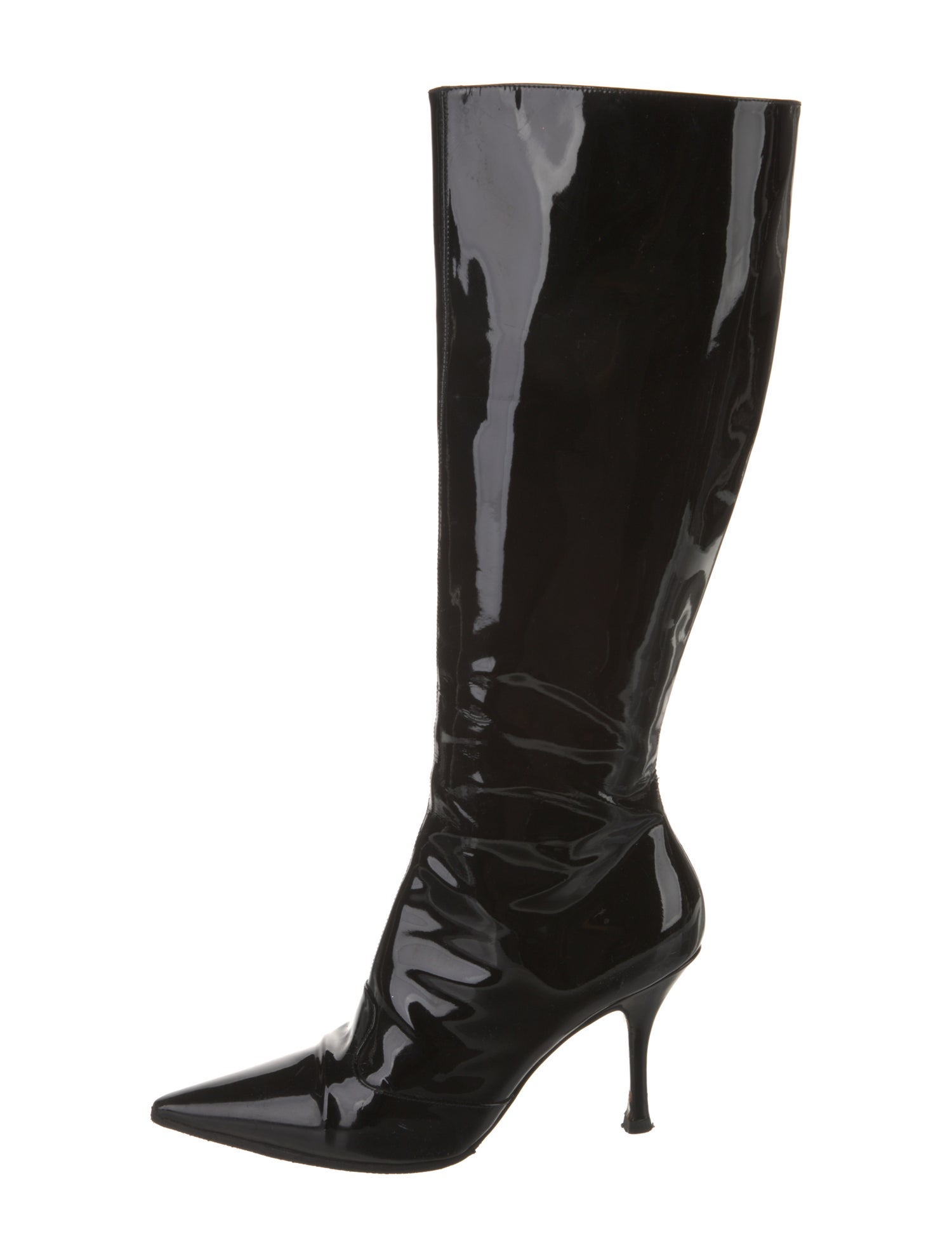 Dolce & Gabbana Patent Leather Lace-Up Boots