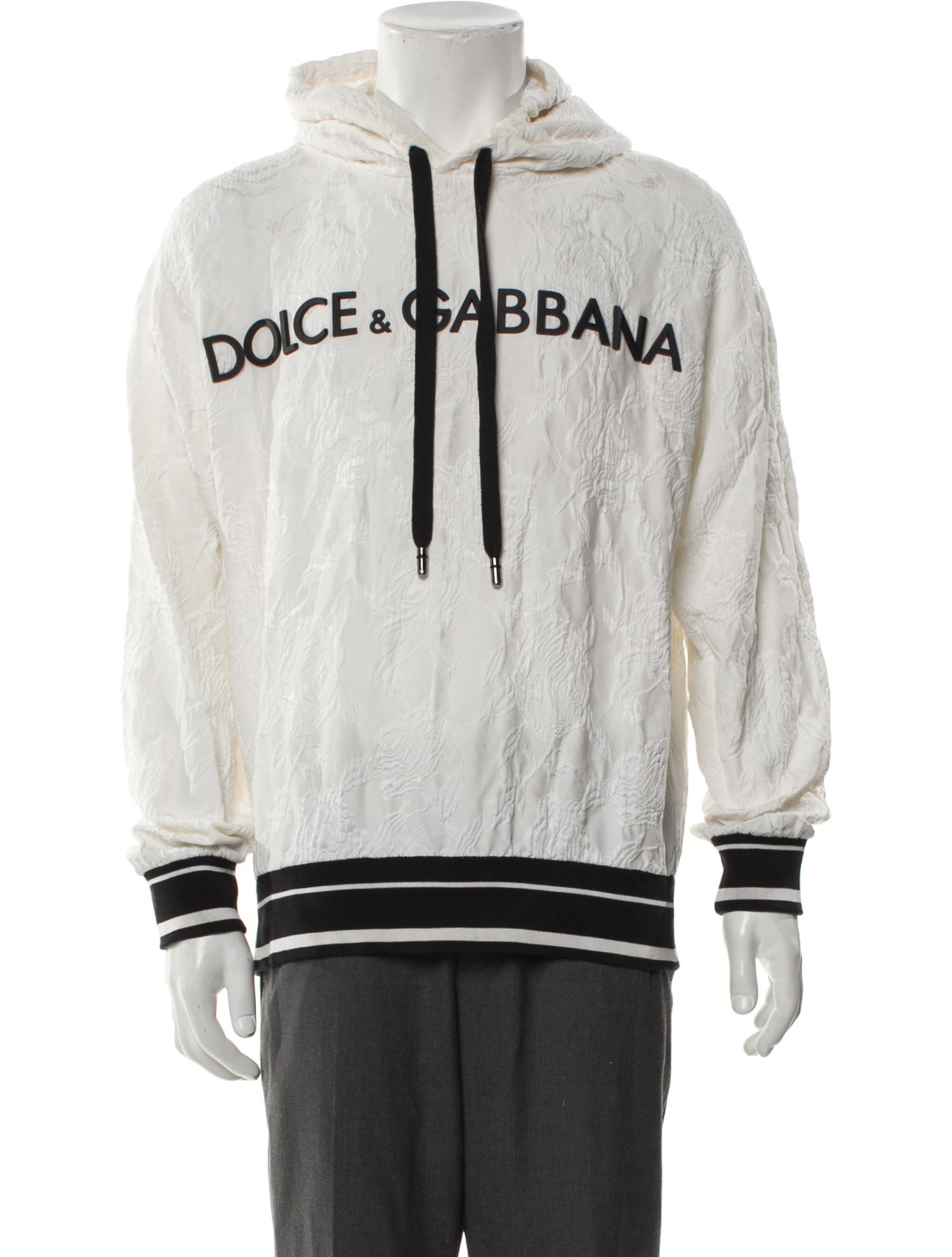Dolce & Gabbana Striped Crew Neck Hoodie