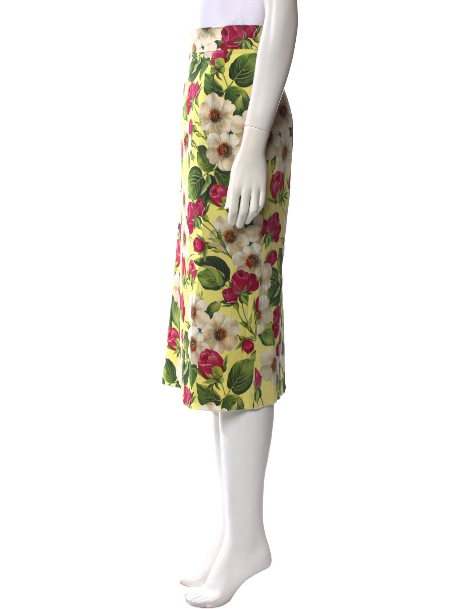 Dolce & Gabbana Silk Midi Length Skirt