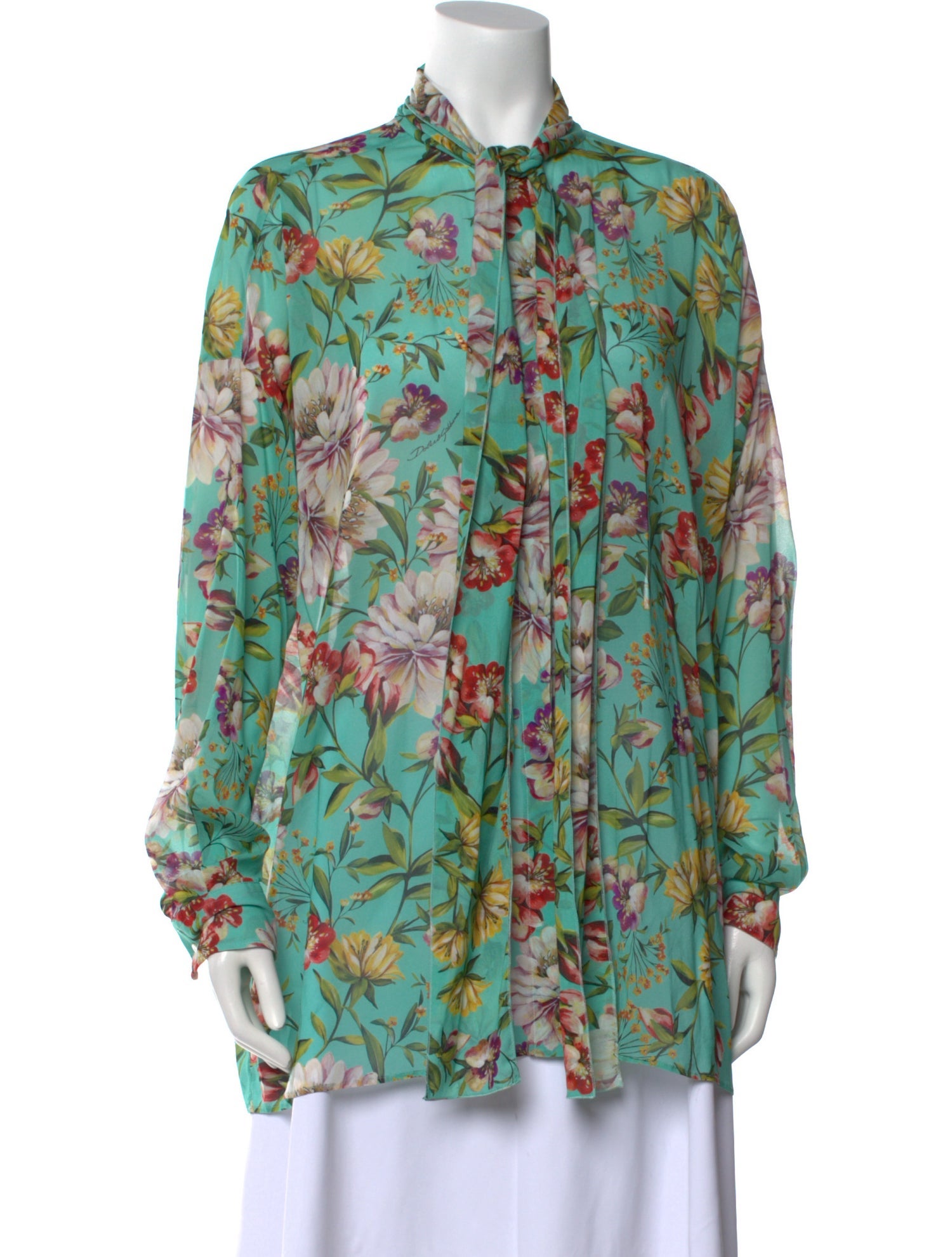 Dolce & Gabbana Silk Floral Print Blouse
