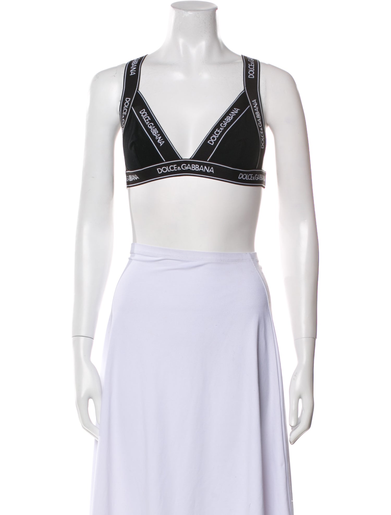 Dolce & Gabbana V-Neck Sleeveless Crop Top