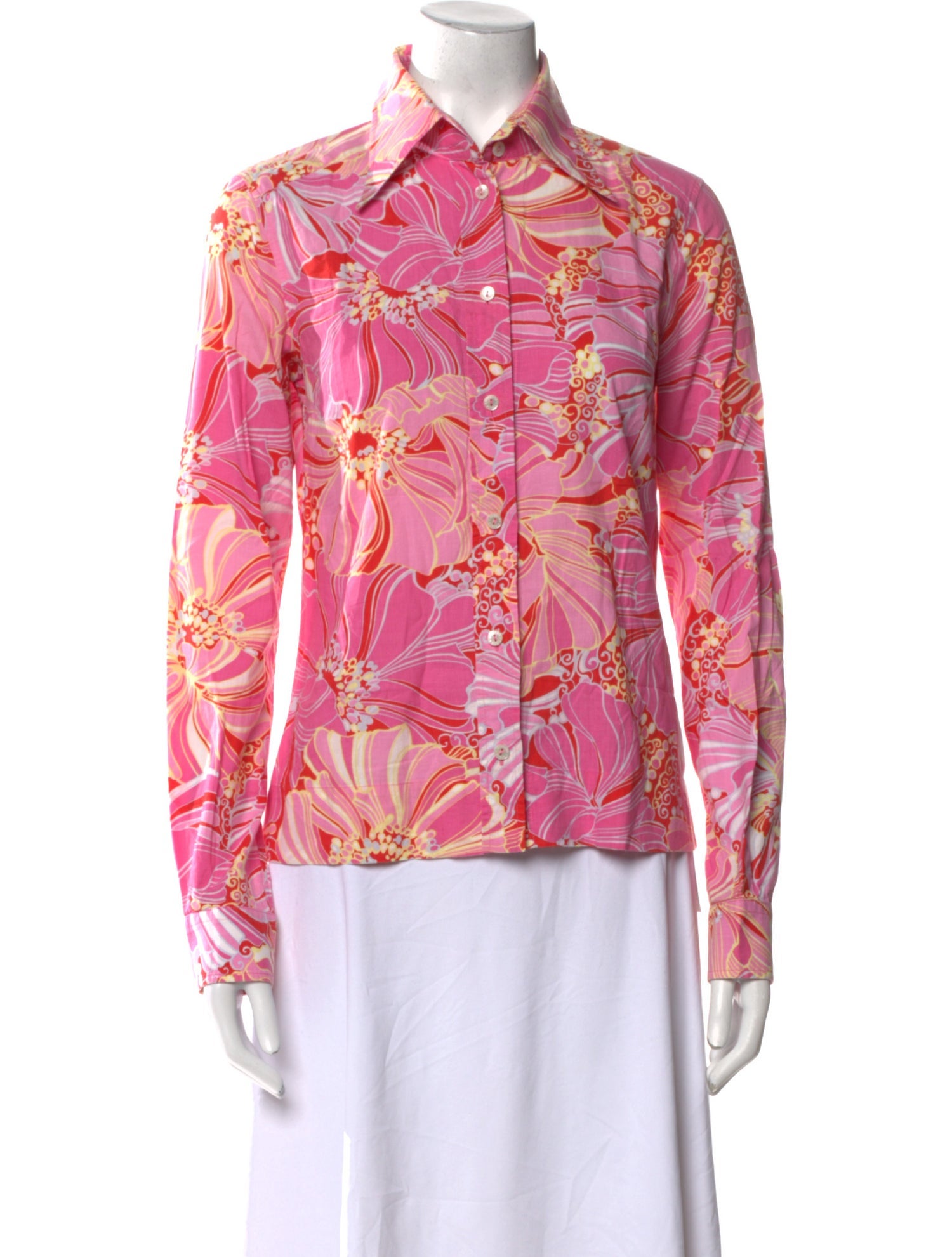 Dolce & Gabbana Floral Print Long Sleeve Button-Up Top