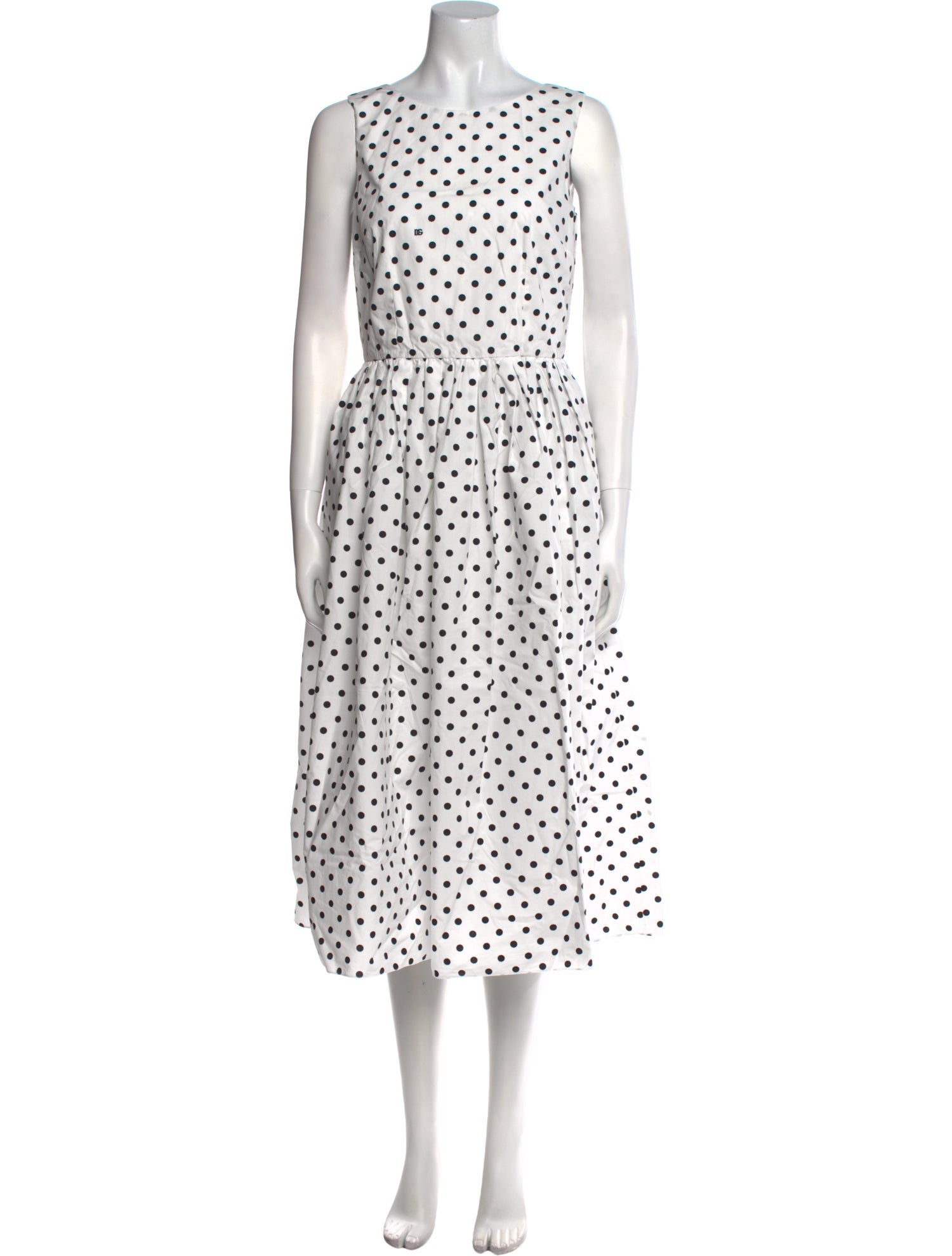 Dolce & Gabbana Polka Dot Print Midi Length Dress