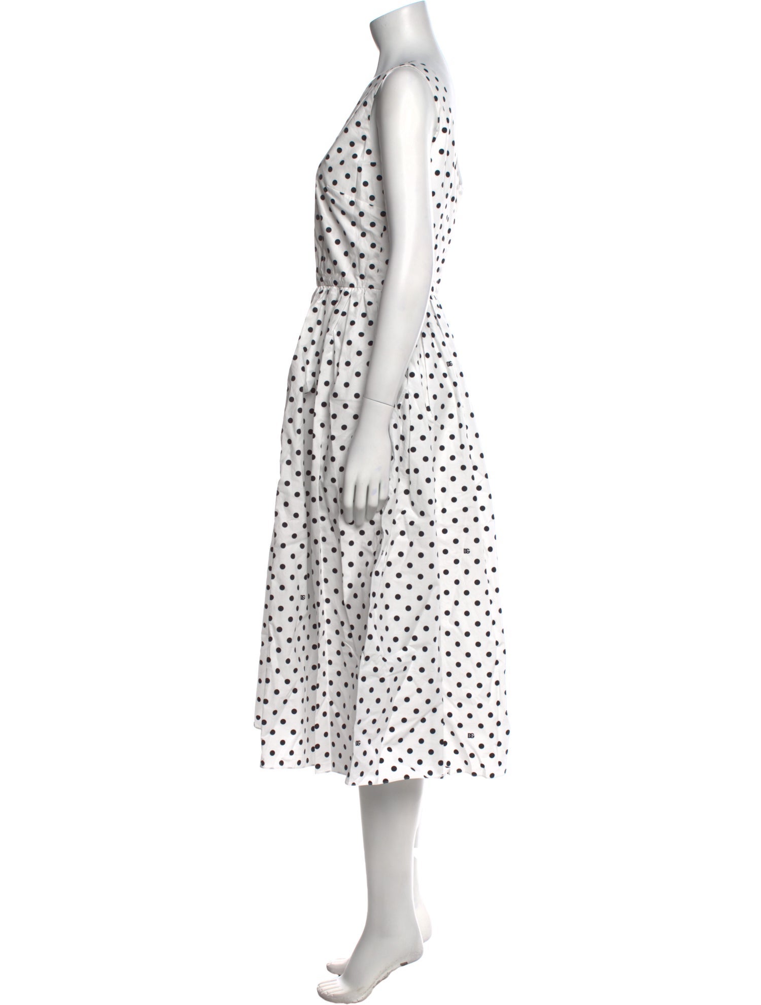 Dolce & Gabbana Polka Dot Print Midi Length Dress
