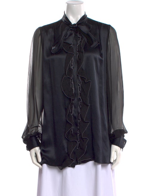 Dolce & Gabbana Silk Long Sleeve Blouse