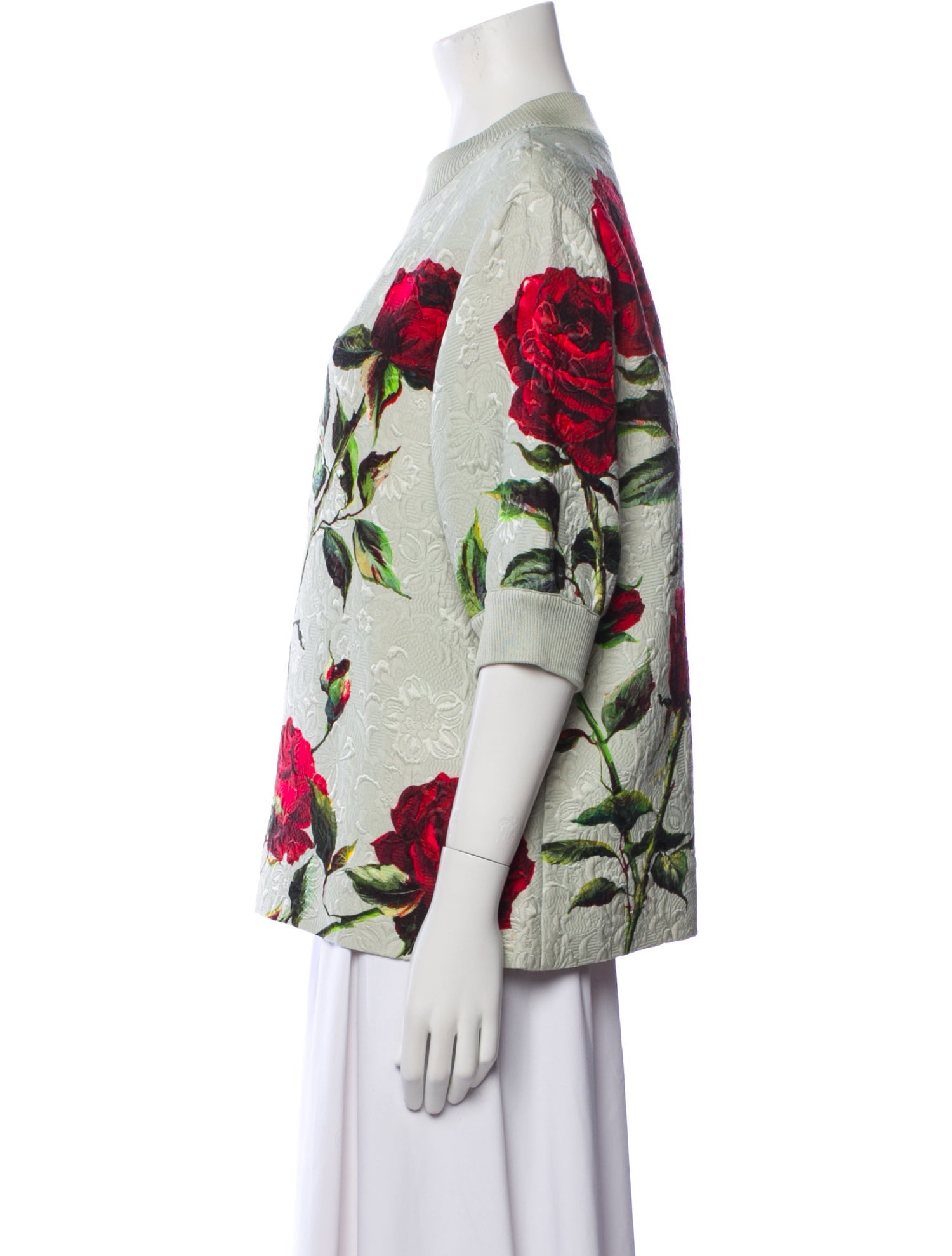 Dolce & Gabbana Floral Print Crew Neck Blouse