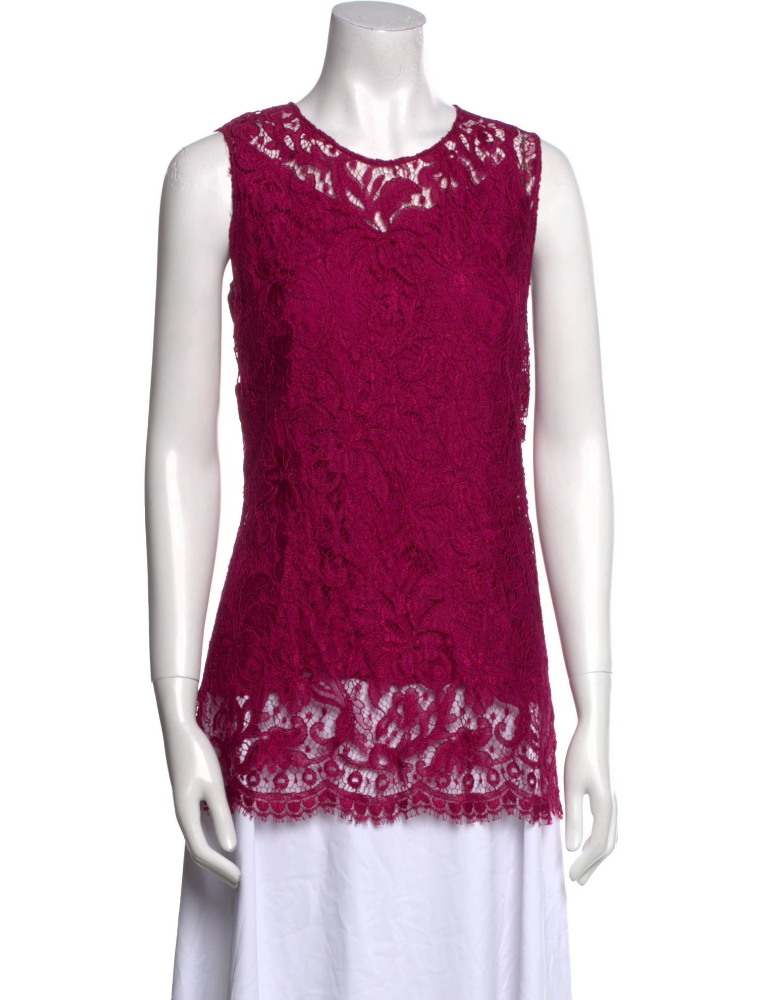 Dolce & Gabbana Lace Pattern Scoop Neck Top