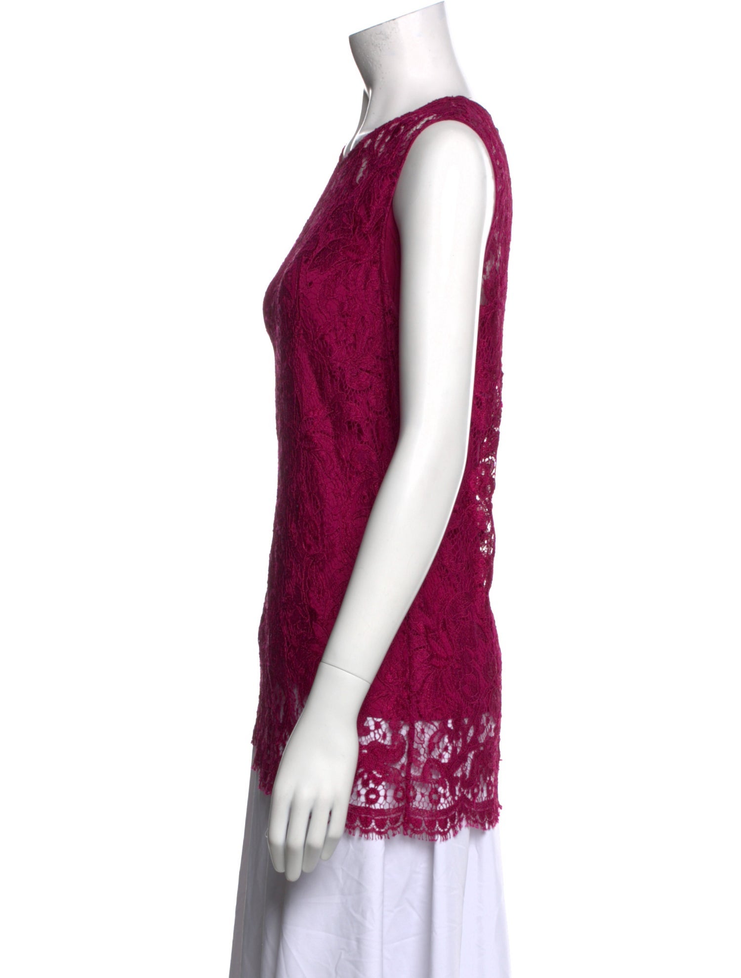 Dolce & Gabbana Lace Pattern Scoop Neck Top