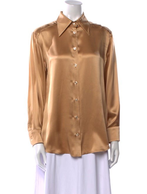 Dolce & Gabbana Silk Long Sleeve Button-Up Top
