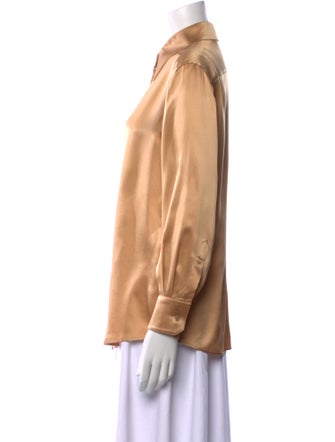 Dolce & Gabbana Silk Long Sleeve Button-Up Top