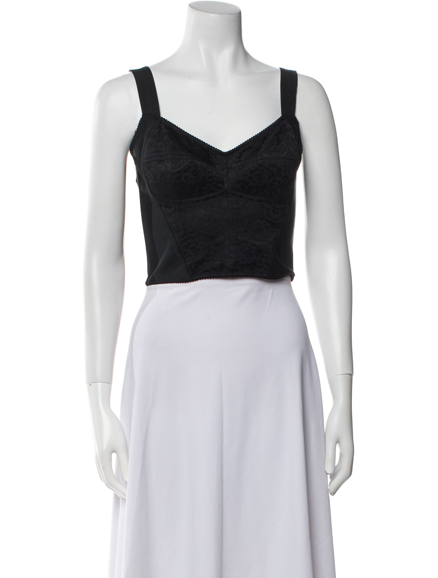 Dolce & Gabbana Nylon V-Neck Crop Top