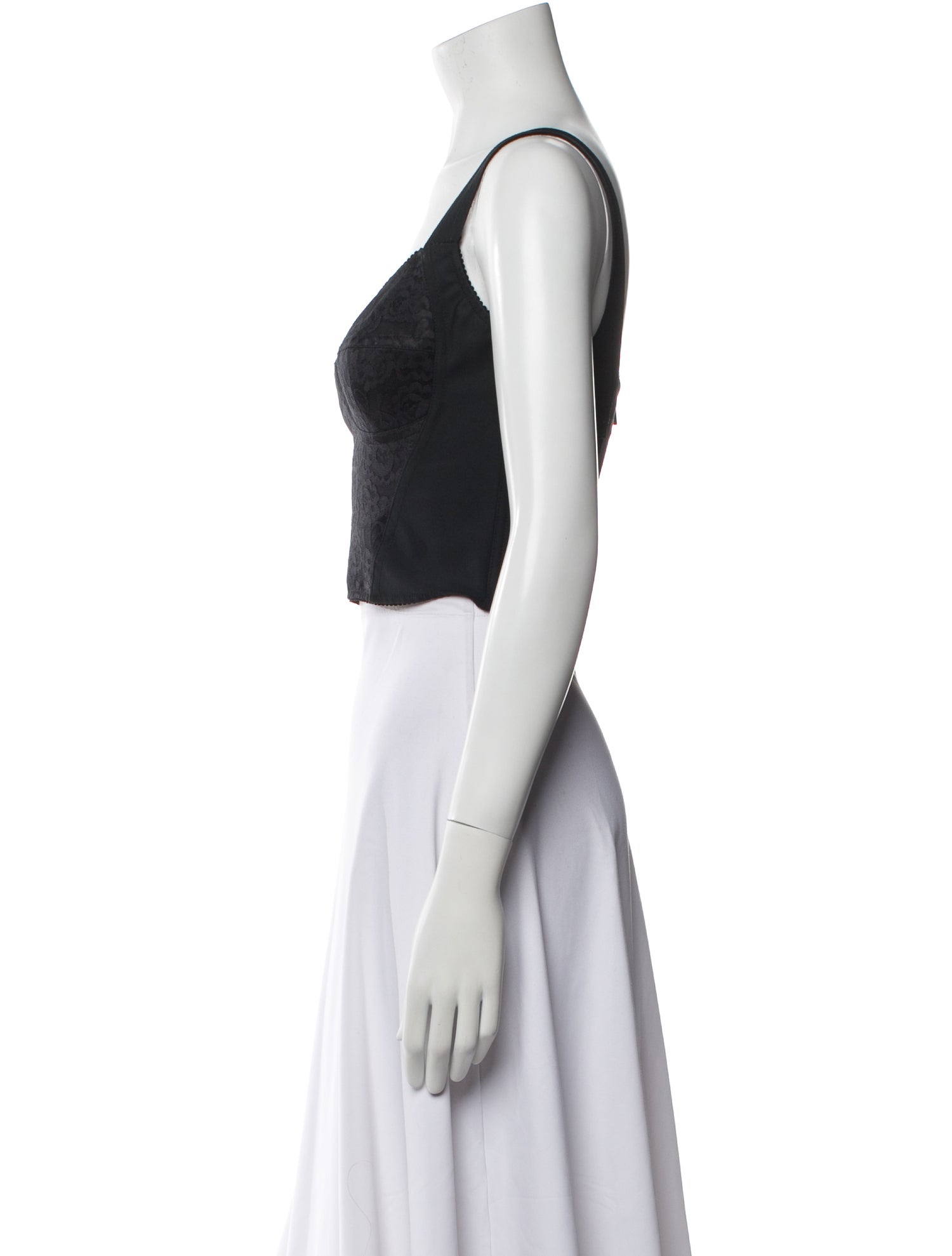 Dolce & Gabbana Nylon V-Neck Crop Top