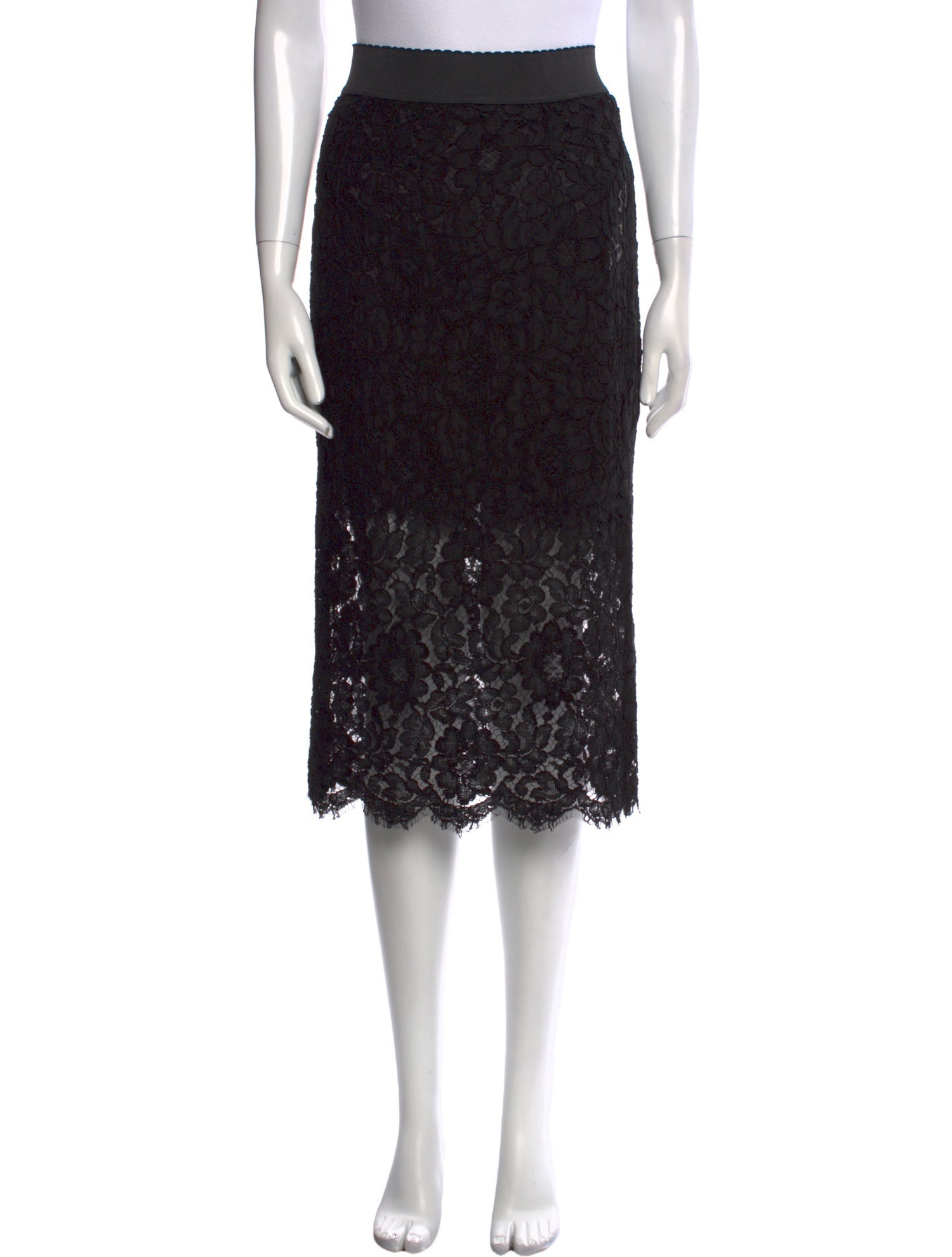 Dolce & Gabbana Lace Pattern Midi Length Skirt