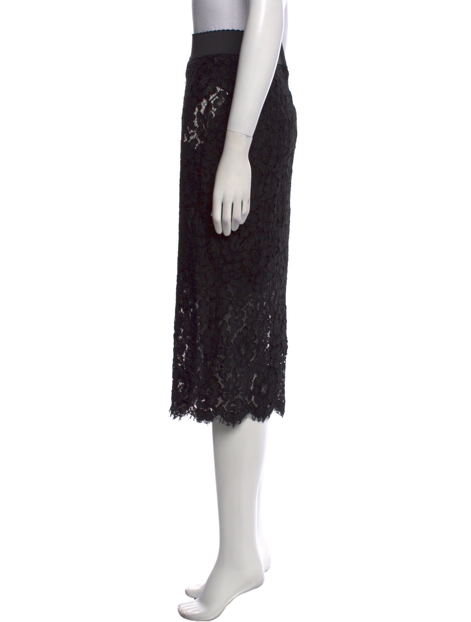 Dolce & Gabbana Lace Pattern Midi Length Skirt