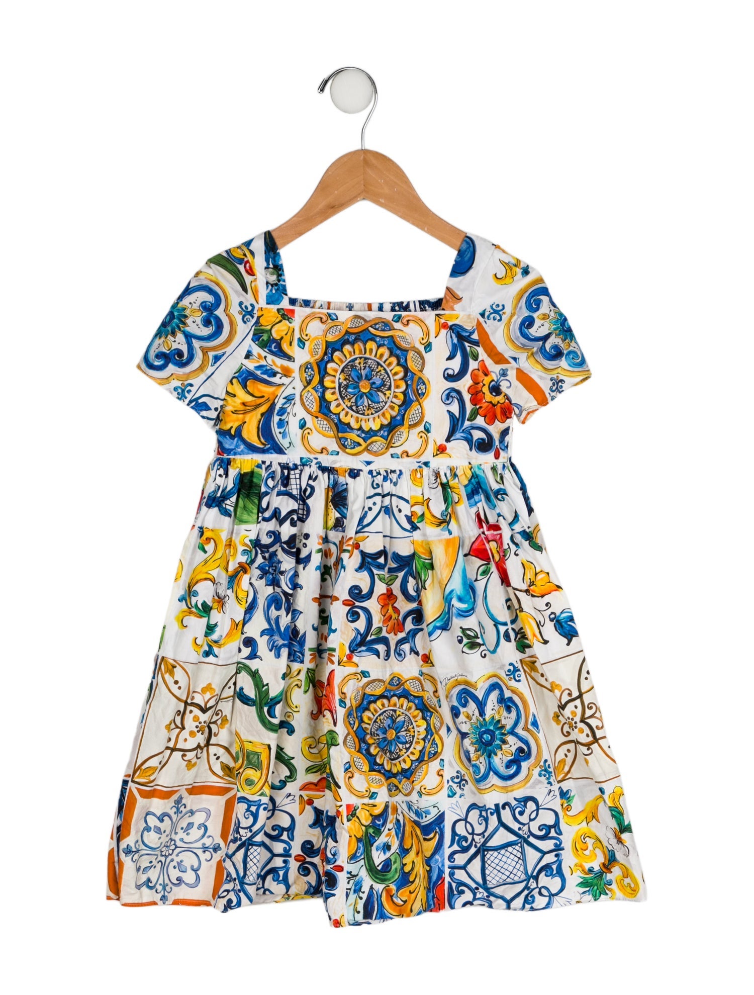 Dolce & Gabbana Toddler Girls' Pattern Printed Short Sleeve Dress