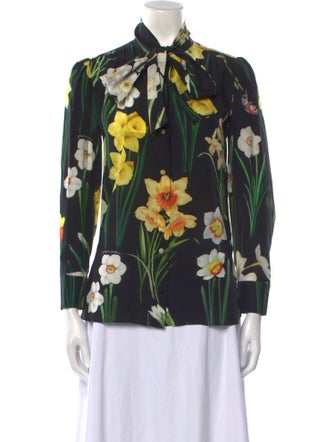 Dolce & Gabbana Silk Floral Print Blouse