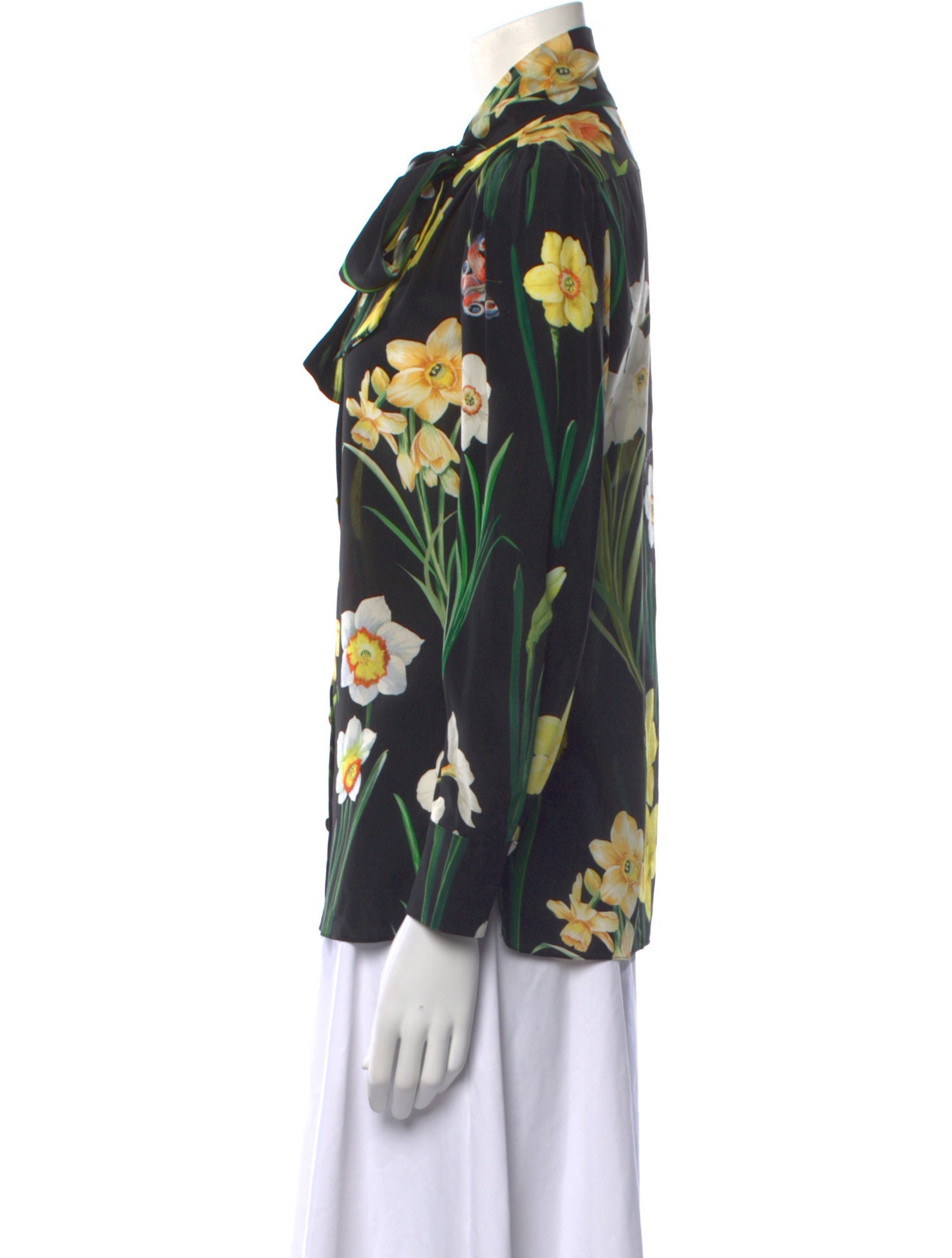 Dolce & Gabbana Silk Floral Print Blouse