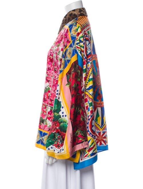 Dolce & Gabbana Silk Printed Button-Up Top
