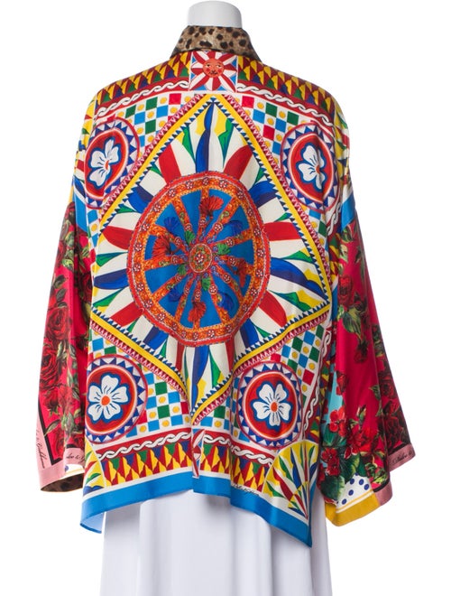 Dolce & Gabbana Silk Printed Button-Up Top