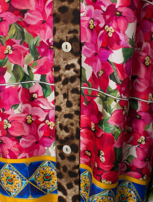 Dolce & Gabbana Silk Printed Button-Up Top
