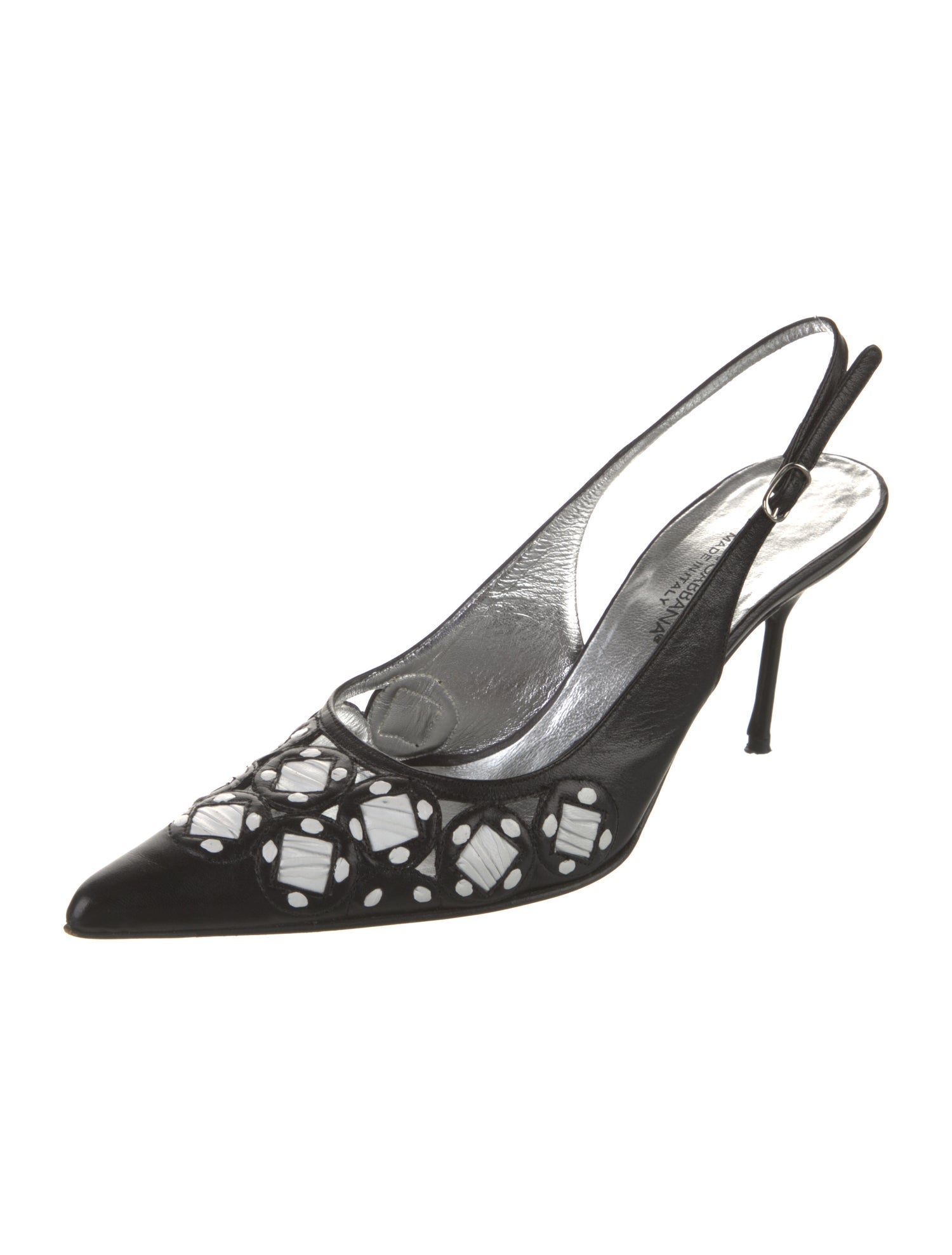 Dolce & Gabbana Leather Printed Slingback Pumps