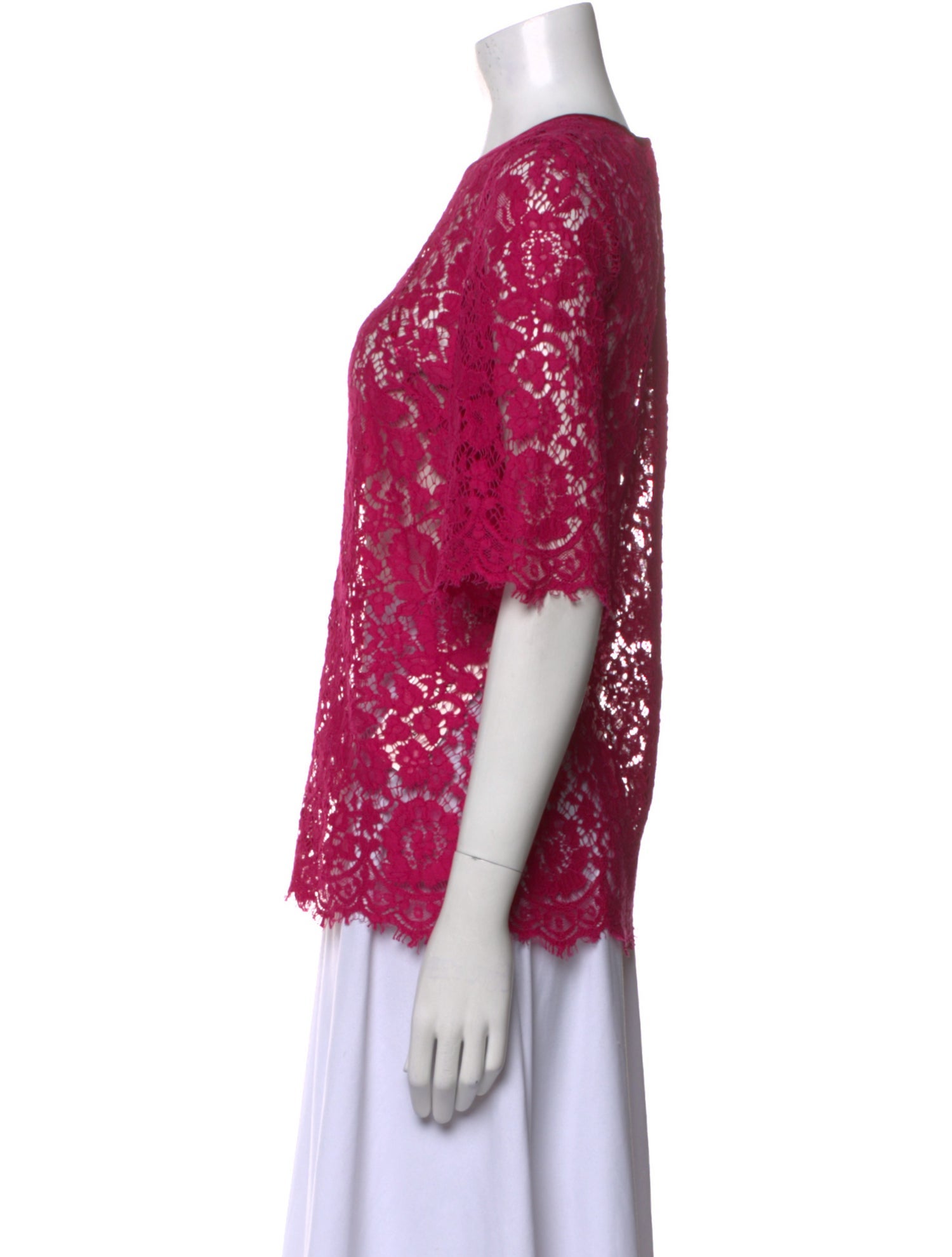 Dolce & Gabbana Lace Pattern Crew Neck Blouse