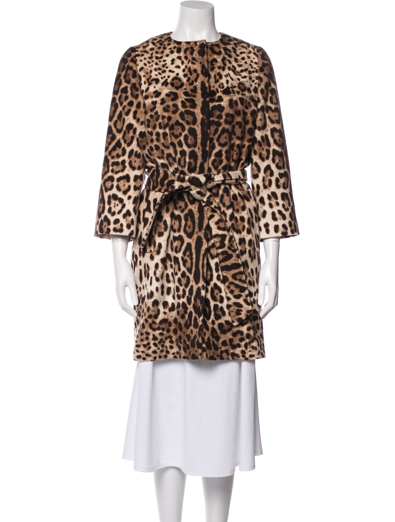 Dolce & Gabbana Virgin Wool Animal Print Coat