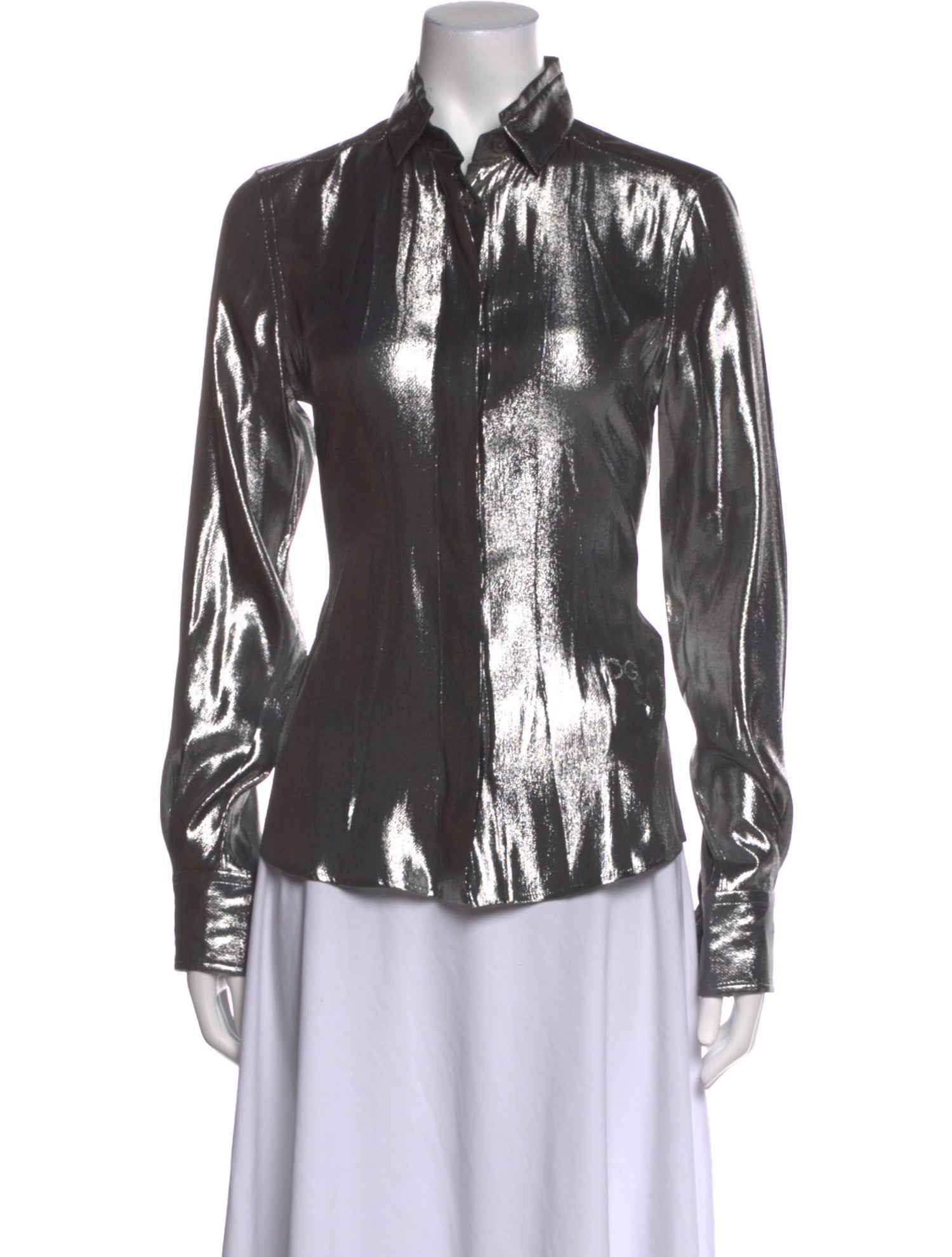 Dolce & Gabbana Silk Printed Button-Up Top