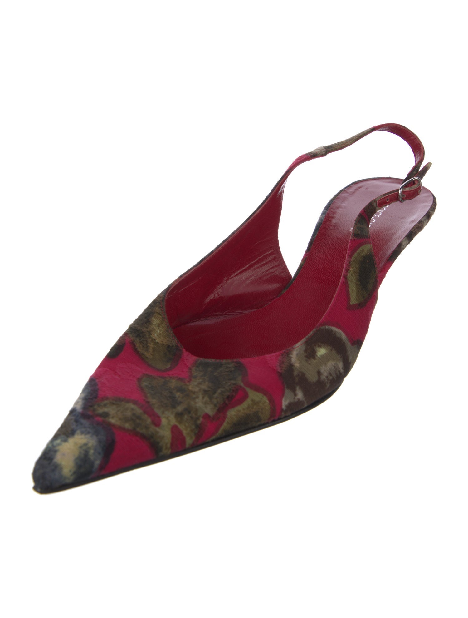 Dolce & Gabbana Leather Printed Slingback Pumps