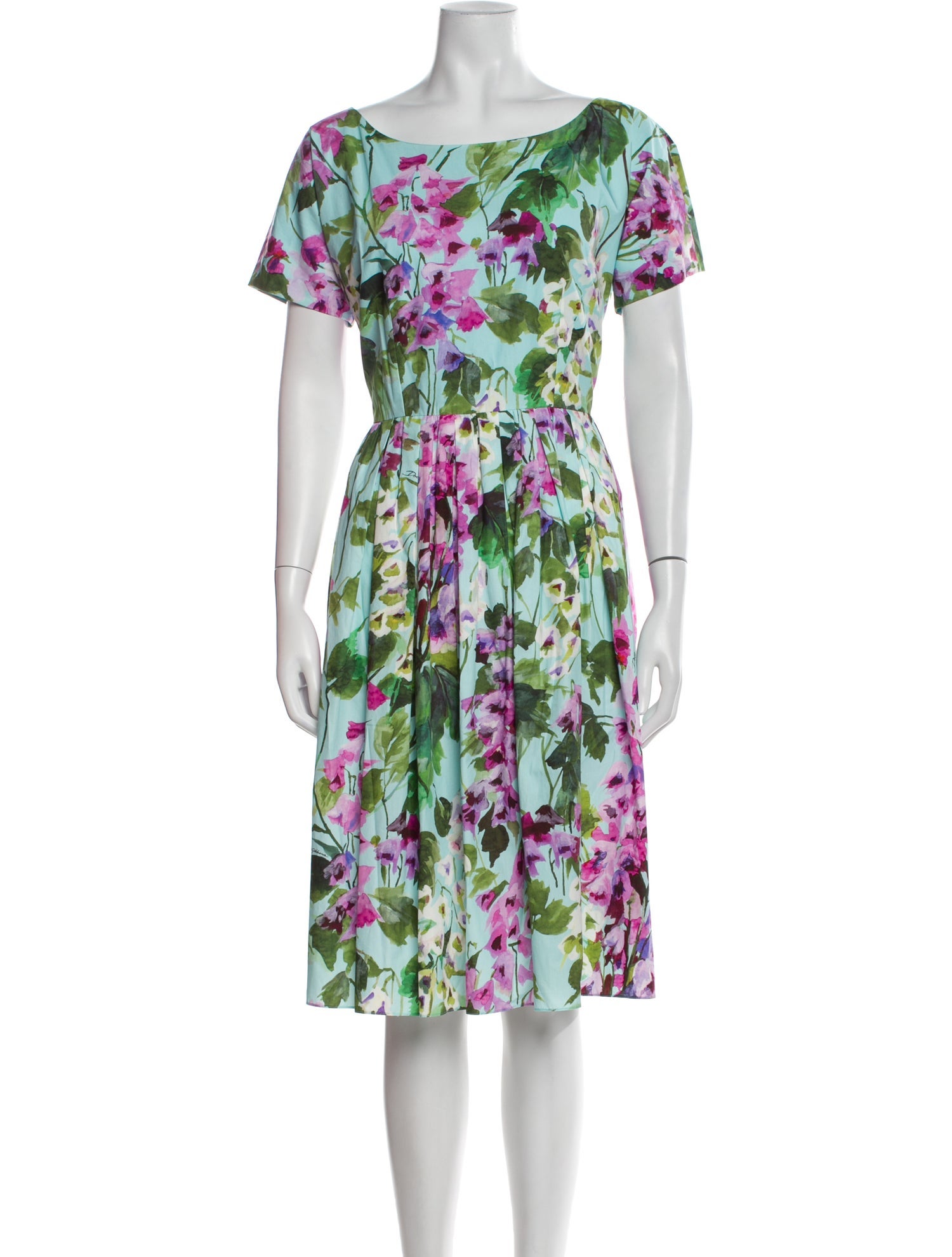Dolce & Gabbana Floral Print Midi Length Dress