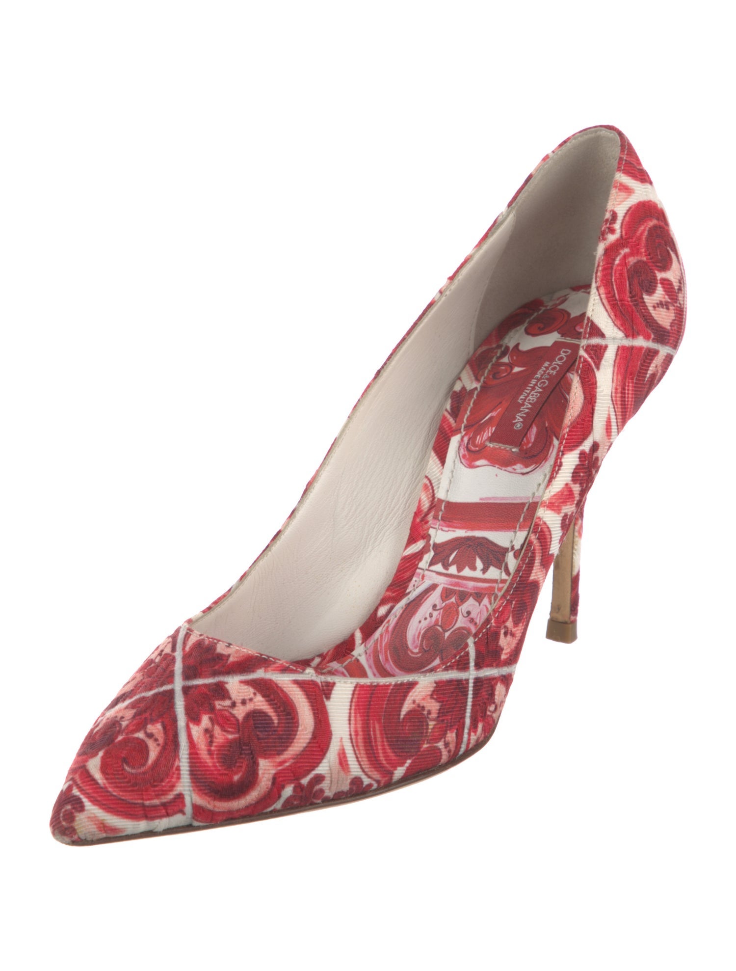 Dolce & Gabbana Canvas Printed D'Orsay Pumps