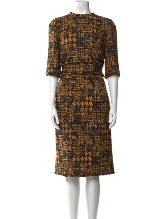 Dolce & Gabbana Tweed Pattern Midi Length Dress