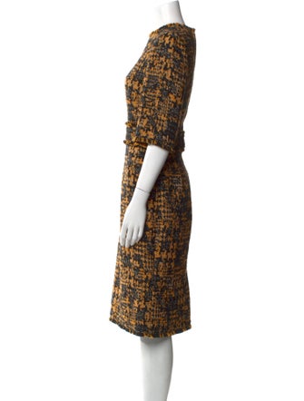 Dolce & Gabbana Tweed Pattern Midi Length Dress