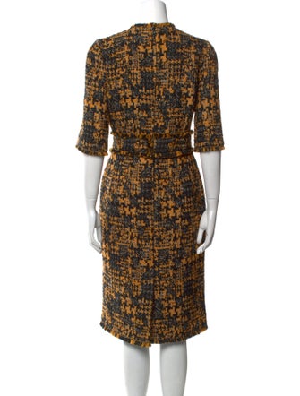 Dolce & Gabbana Tweed Pattern Midi Length Dress