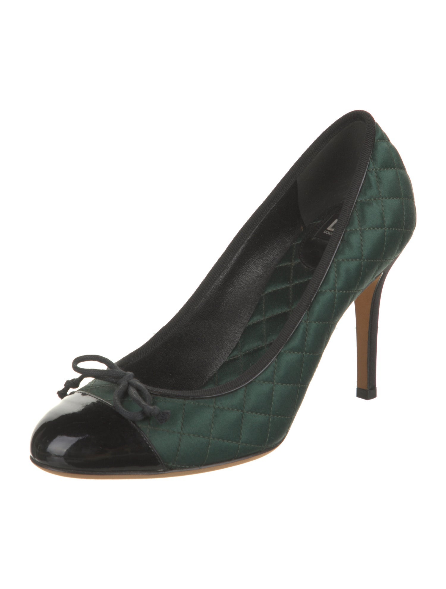 Dolce & Gabbana Quilted Pattern Satin Pumps