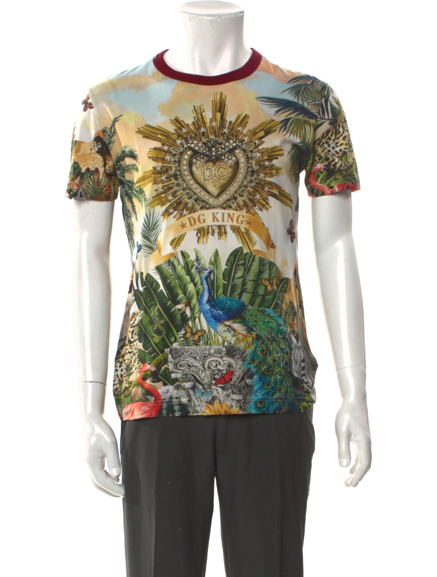 Dolce & Gabbana Sacred Heart Print Crew Neck T-Shirt
