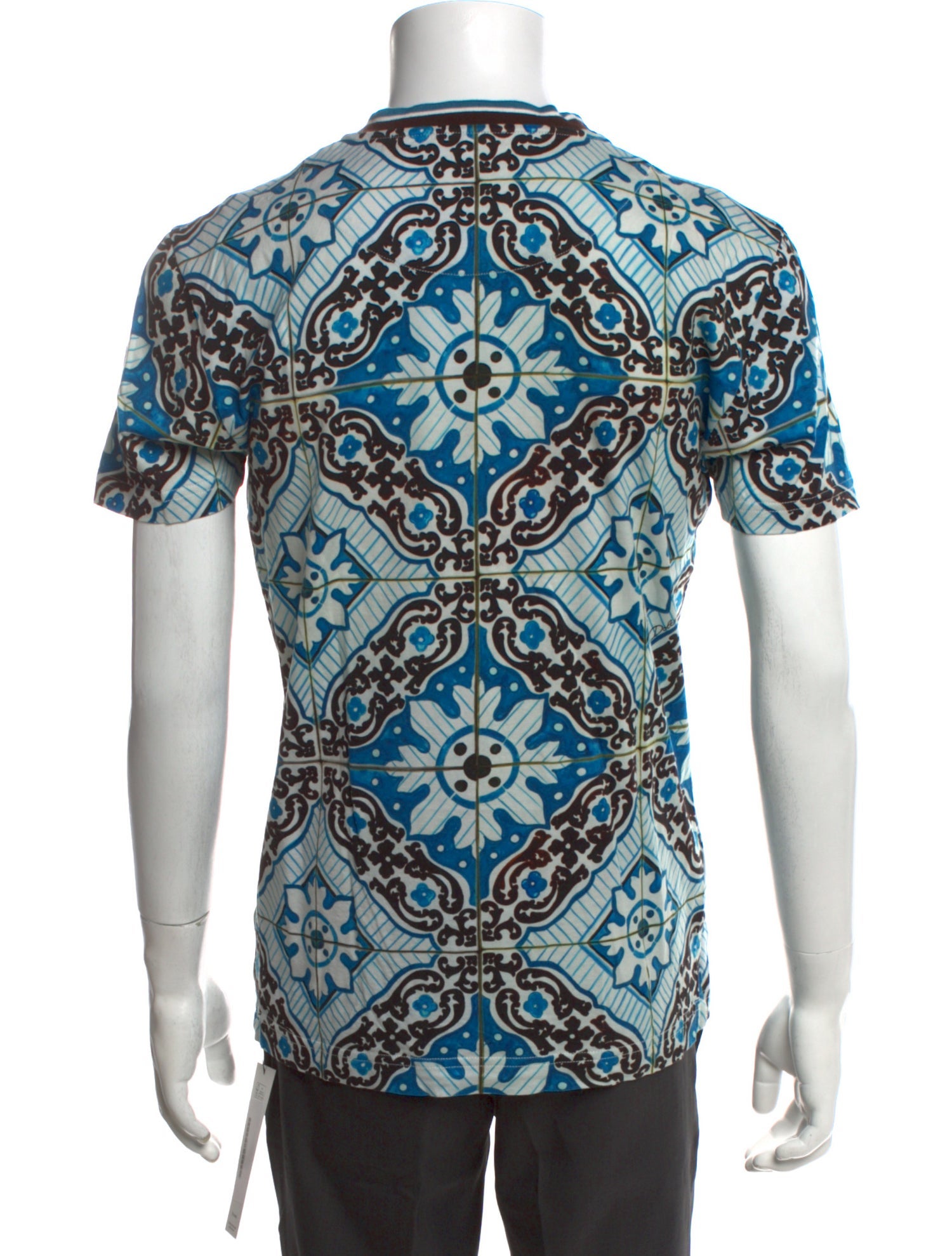 Dolce & Gabbana Majolica Print Crew Neck T-Shirt