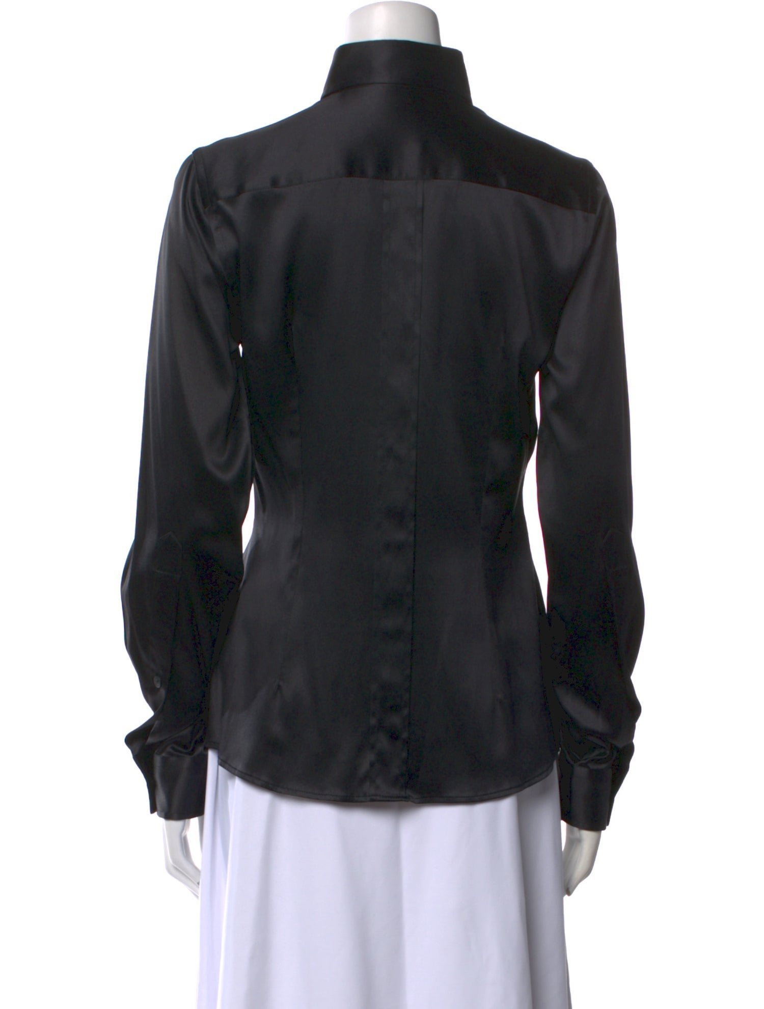 Dolce & Gabbana Silk Long Sleeve Button-Up Top