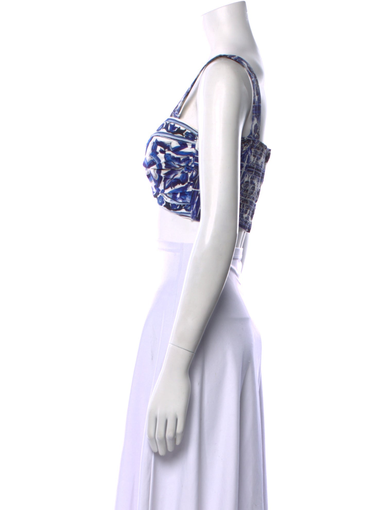 Dolce & Gabbana Printed Square Neckline Crop Top