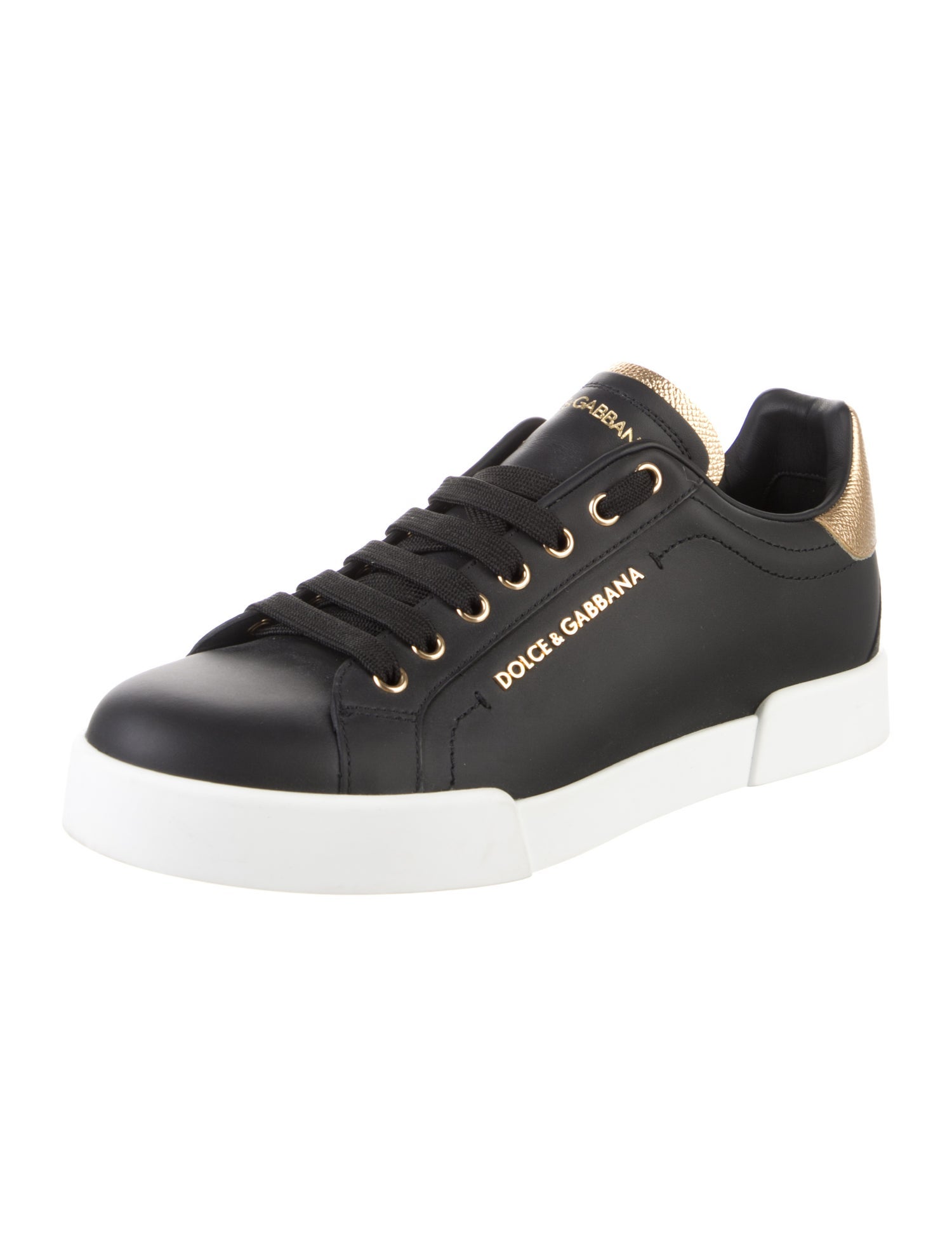 Dolce & Gabbana Leather Beaded Accents Sneakers