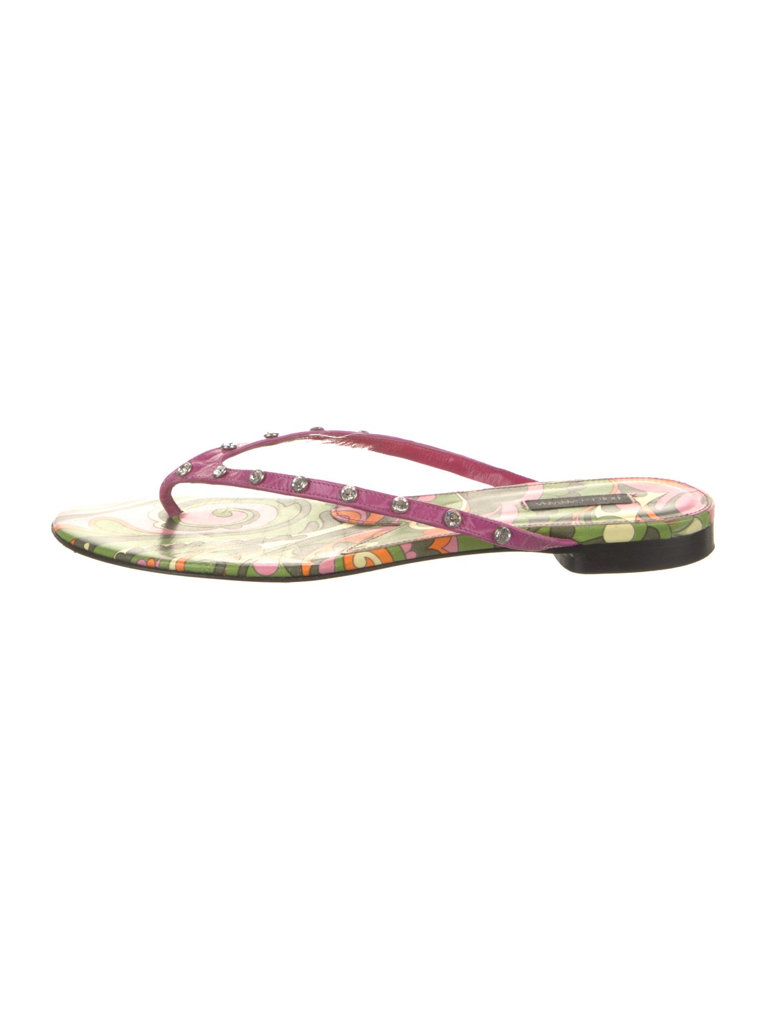 Dolce & Gabbana Leather Printed Flip Flops