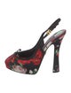 Dolce & Gabbana Floral Print Bow Accents Slingback Pumps