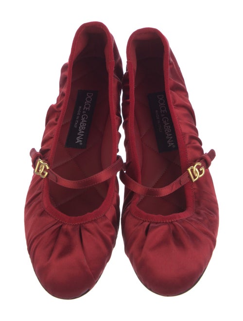 Dolce & Gabbana Satin Grosgrain Trim Mary Jane Flats