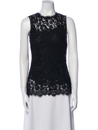 Dolce & Gabbana Lace Pattern Crew Neck Top